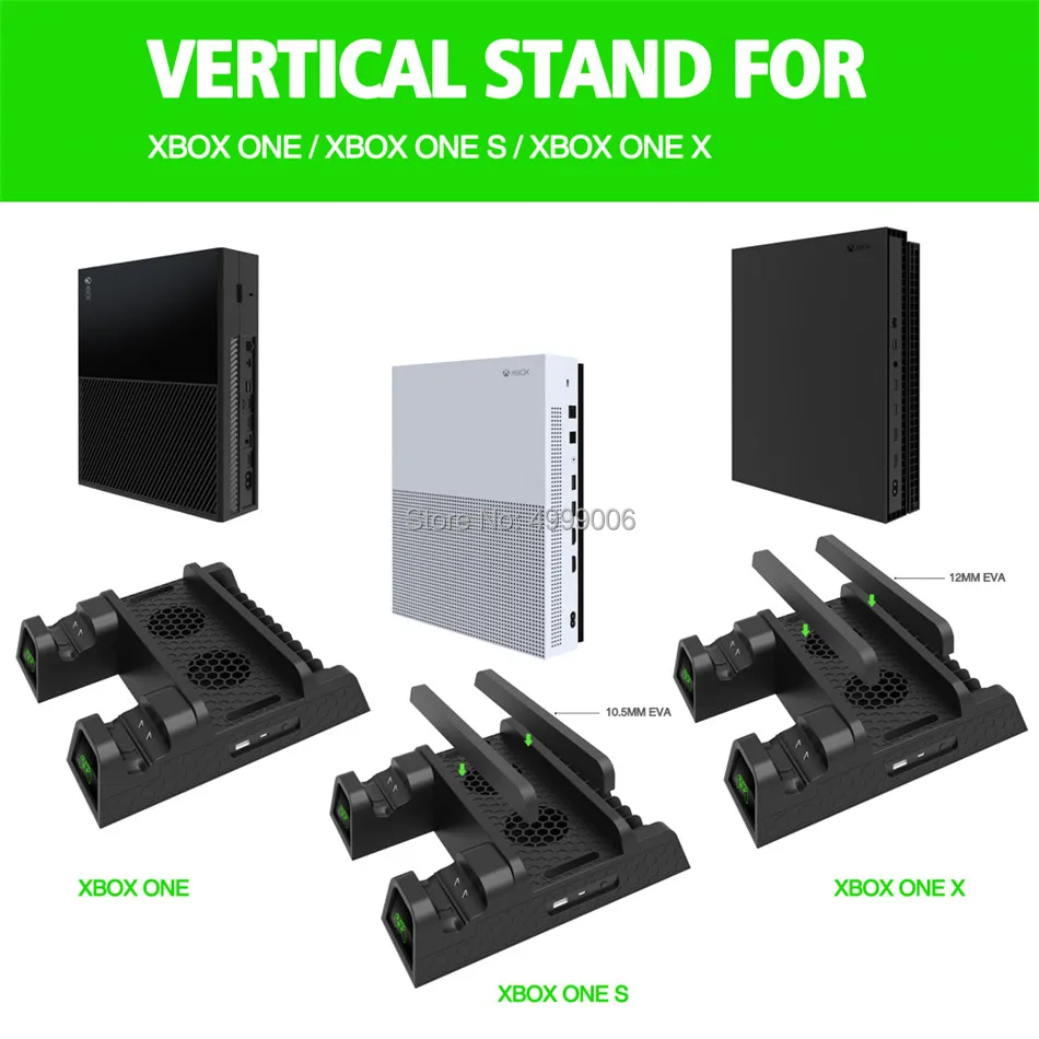Вертикальная охлаждающая подставка для Xbox ONE/One S/One X кулер вентилятор с 2 пакетами