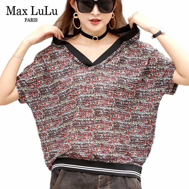 Max LuLu 2019 летняя Роскошная Корейская Брендовая женская панк трикотажная одежда