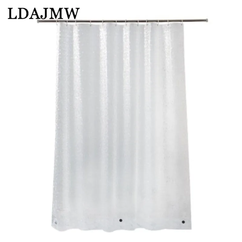 LDAJMW Home Hotel Waterproof 3D Shower Curtain With 12 Hooks Bathtub Transparent Decoration Bathroom Accessories 180X180cm | Дом и сад