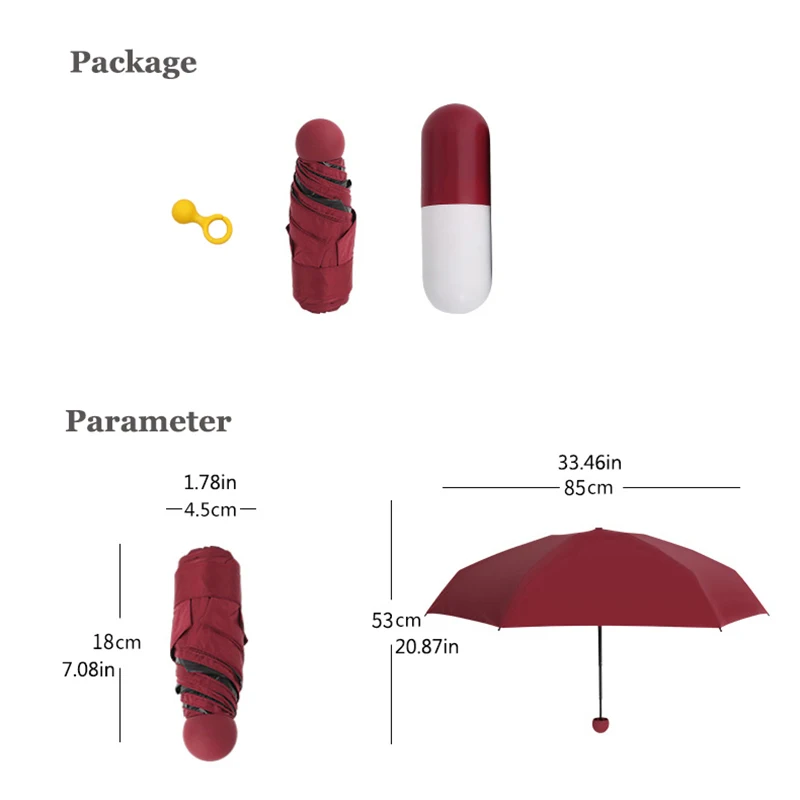 Качественный карманный мини-зонт в капсулу прозрачный мужской зонт