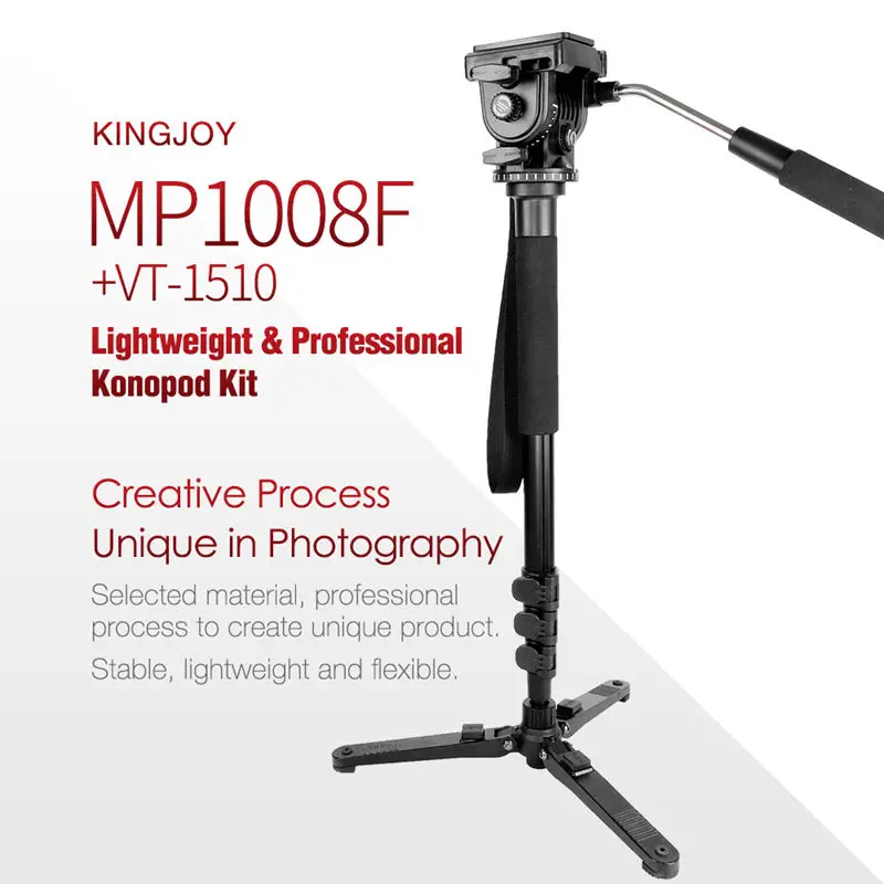 Kingjoy Mp1008F набор профессиональный монопод Dslr для всех моделей штатив Стенд Para Movil