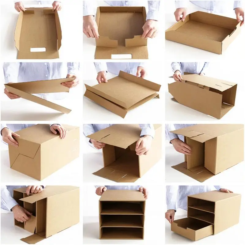 DIY коробка для хранения японский тип бумажный Настольный ящик офисный стол