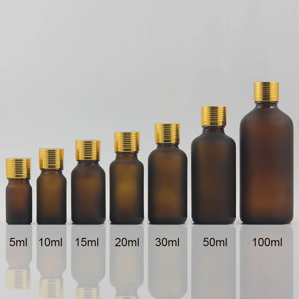 Wholesale samlpe vials 10ml frosted amber glass container for essential oil, DIY empty Deodorant glass bottles for perfume