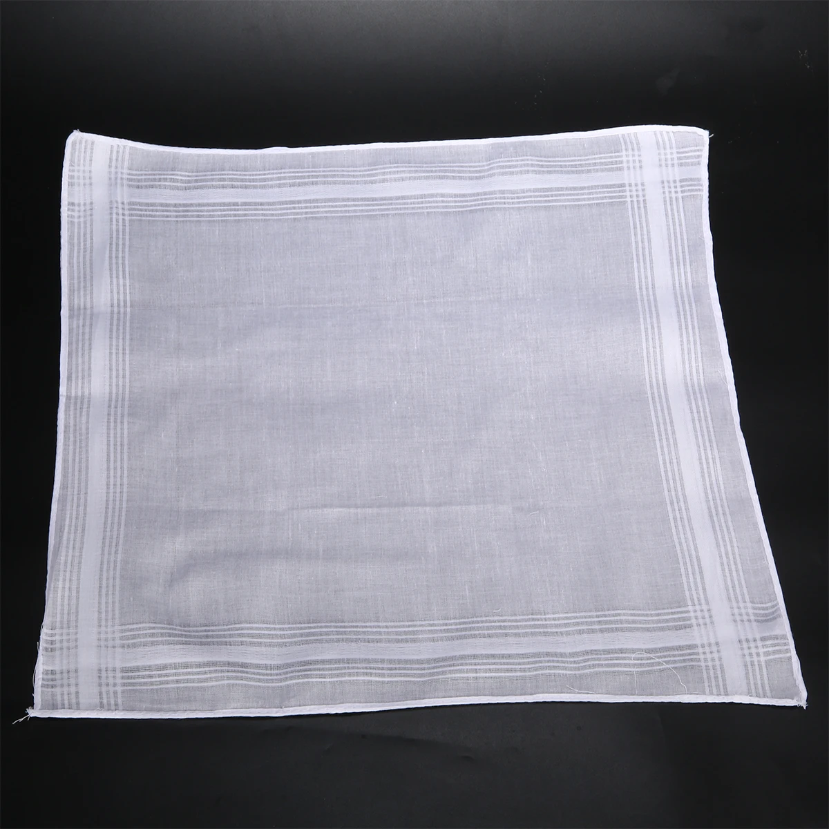 

High Quality Cotton Handkerchiefs 5pcs Solid White Washable Pocket Square Hankie Hanky with Stripe Men 40*40cm Square