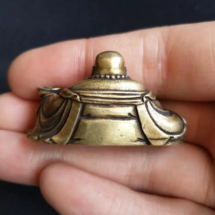 Китайская маленькая статуя Будды maitreya из чистой латуни | Дом и сад