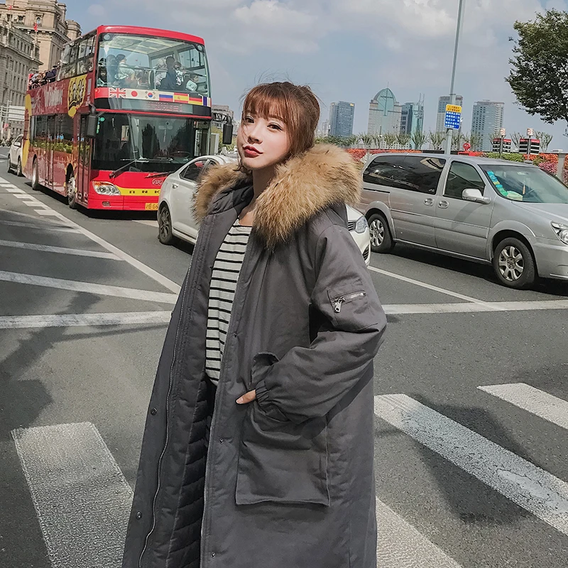 2018 New Plus Size Winter Jacket Women Hooded Fur Collar Parkas Thicken Warm Cotton Fashion Loose Long Coat Wadded LS40 | Женская одежда