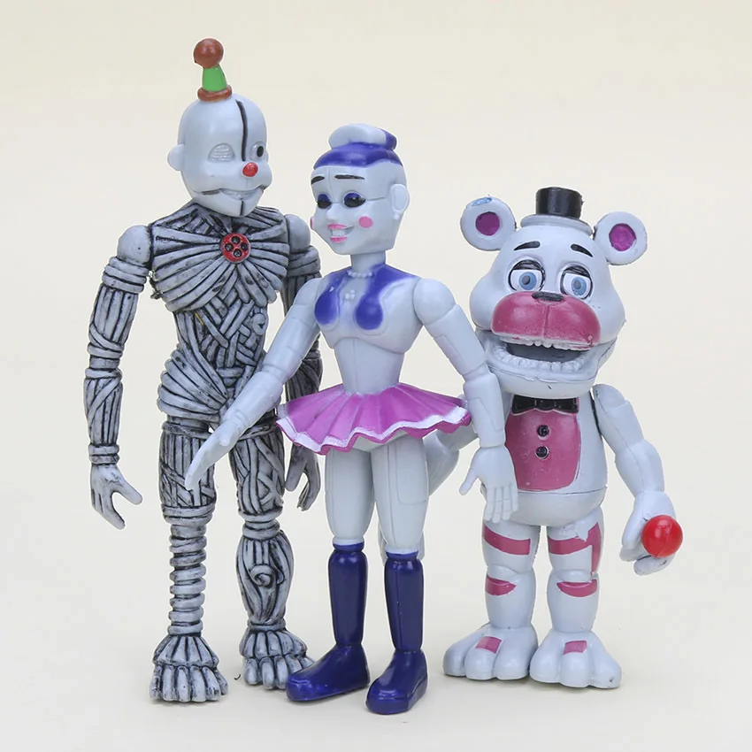 6 pz/набор 10 см Cinque Notti A Freddy Sorella di Posizione FNAF Chica Funtime Foxy Ballora Oro экшен-фигурка из ПВХ