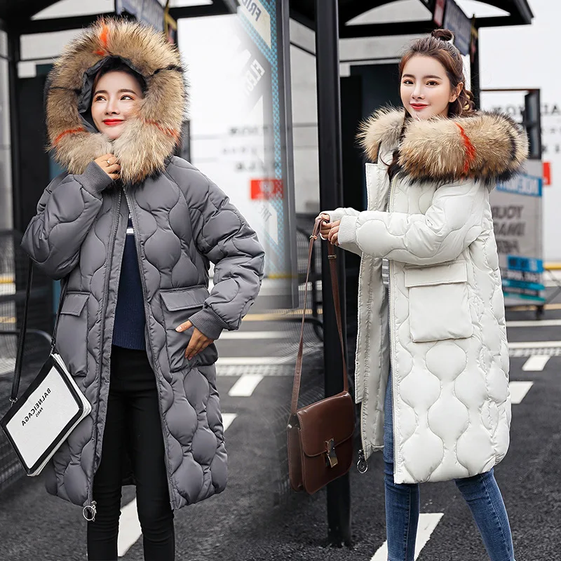 

Winter New Pattern Suit-dress Cotton-padded Clothes Easy Long Overknee Cotton Heavy Seta Lead Down Cotton Cotton-padded Jacket