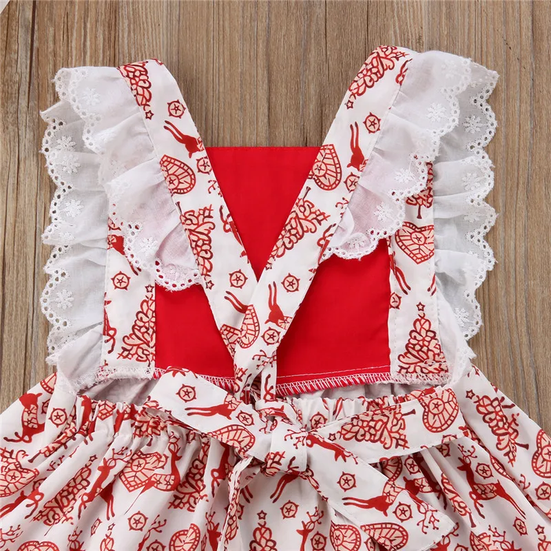Christmas Kids Baby Girl Sleeveless Dress Lace Floral Tulle Party Sundress | Детская одежда и обувь
