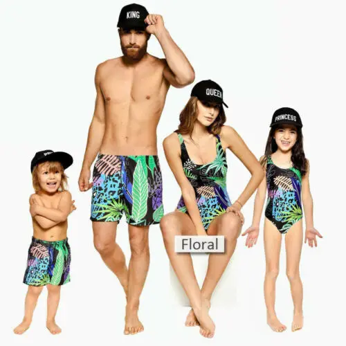 Citgeett Summer Family Swimwear Men Women Girls Boys Kids Floral One-piece Bikini Monokini Suit | Мать и ребенок
