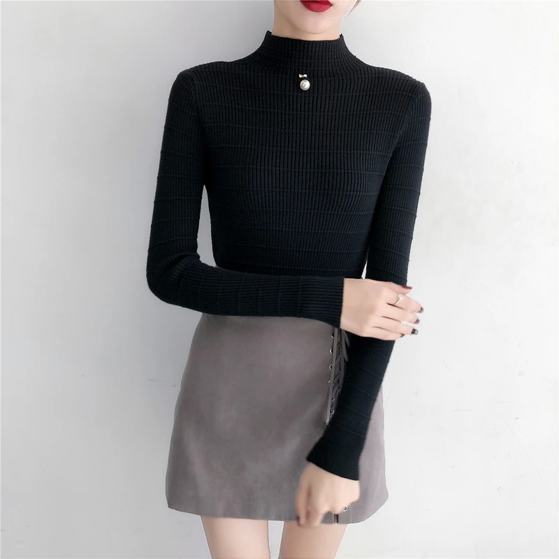 2019 Новый Модный Короткий воротник белый головной убор тонкий длинный рукав