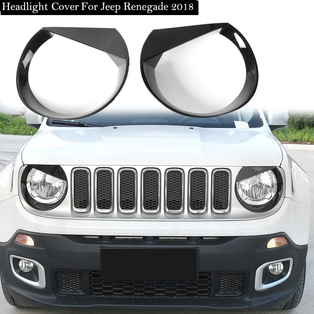 Для Jeep Renegade 2015 2018 черный комплект для отделки передней фары|Хромирование| |