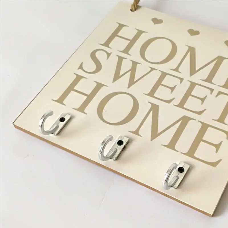 Подвесная Табличка деревянная вывеска Sweet Home в деревенском стиле с крючками и 3