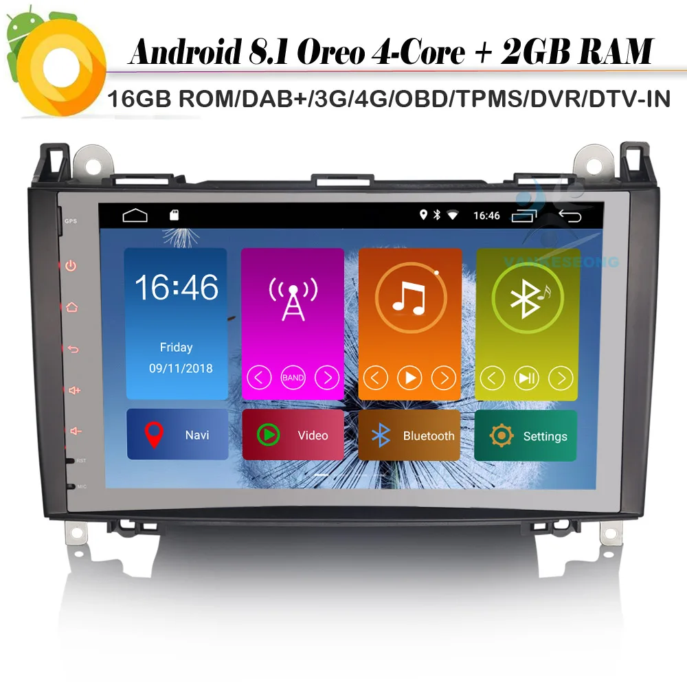 9 &quotAndroid 8 1 Авторадио DAB + WiFi 4G радио Автомобильный GPS навигатор плеер для Mercedes Benz A/B