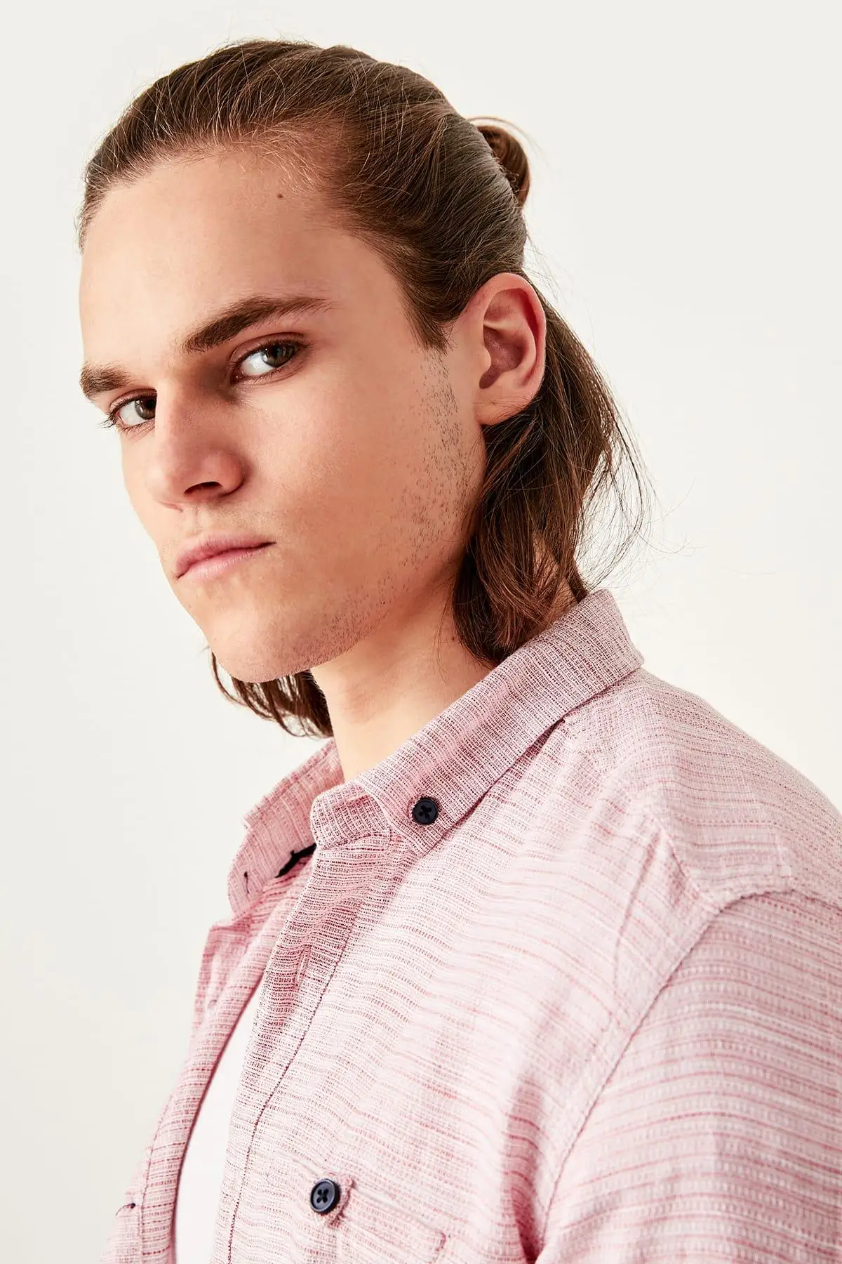Trendyol красные мужские погоны Кнопка Воротник Slim Fit рубашка TMNSS19RS0029 |