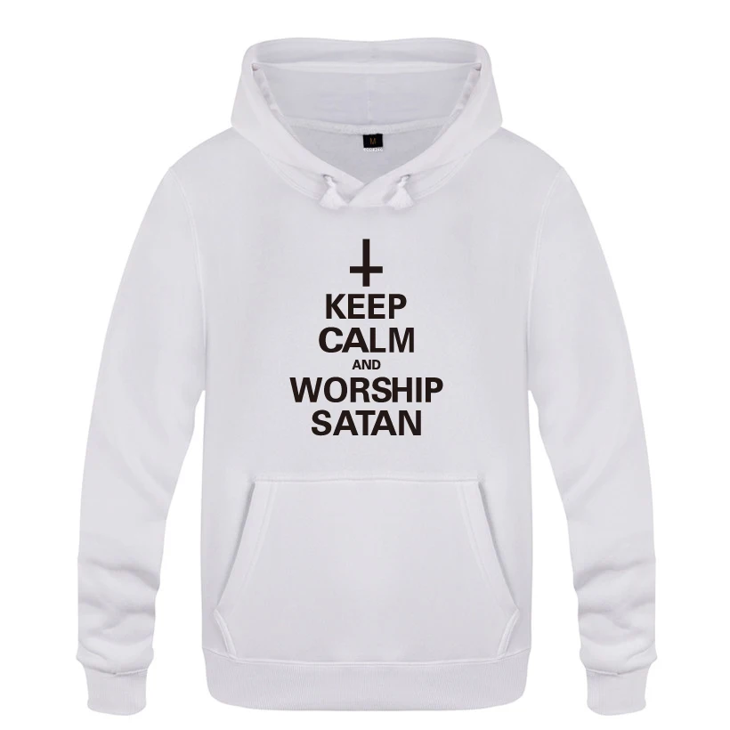 С надписью Keep Calm and культ Сатаны демон в готическом стиле эмо 666 кофты Для мужчин