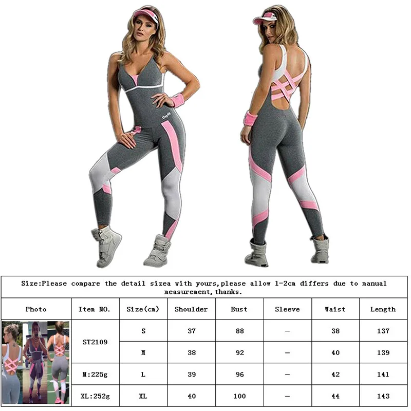 Tracksuit Sport Wear Yoga Set Fitness Top Running Sportswear Soft Jumpsuit Gym Clothing Workout Women One Pieces | Спорт и