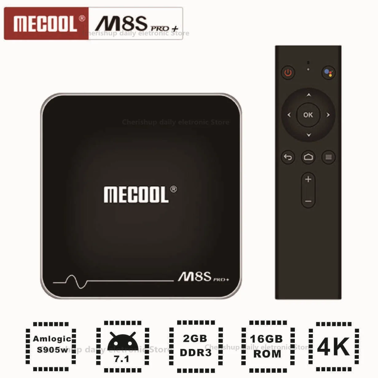 MECOOL M8S PRO + Android ТВ Box Amlogic S905W 7 1 2 GB 16 Wi Fi 100 Мбит BT4.2 HDR 4 K Декодер каналов кабельного