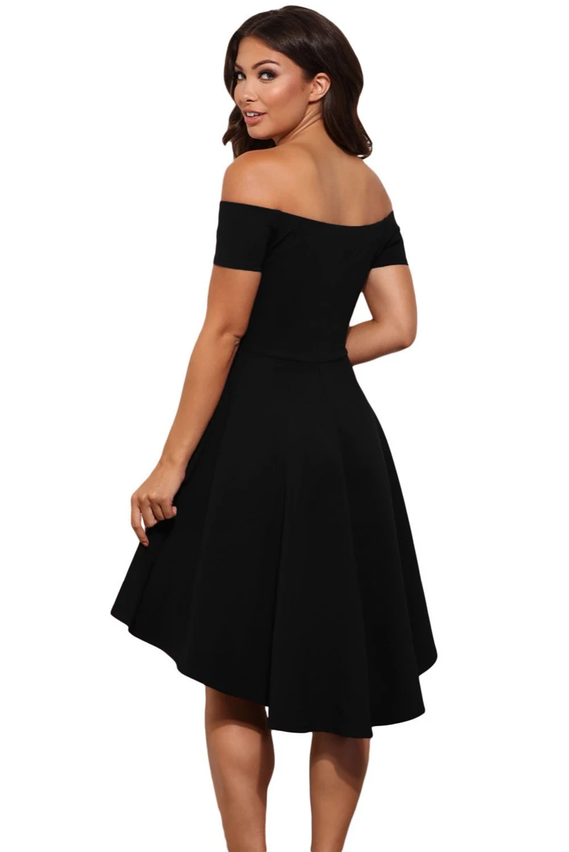

2019 Summer Women Sexy Slash Neck Short Sleeve Dress Off Shoulder Elegant Ladies Dresses Party Solid Dovetail Female Vestidos 30