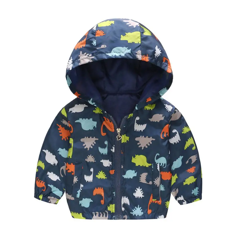 Kidlove дети мальчик куртка с капюшоном пальто принтом милый мультфильм Топ для
