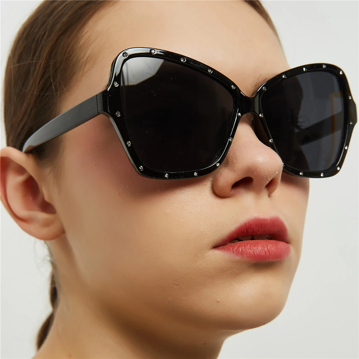 Очки солнцезащитные кошачий глаз с дужками и защитой UV400|Женские очки| |