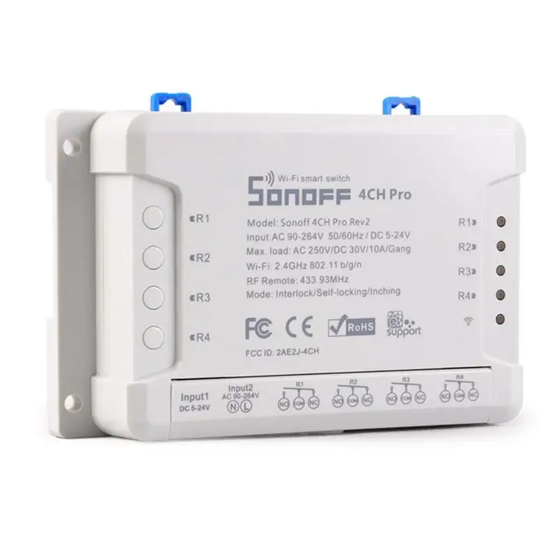 Смарт светильник ель Sonoff 4CH Pro R2 с поддержкой Wi Fi 433 МГц|Умные розетки| |