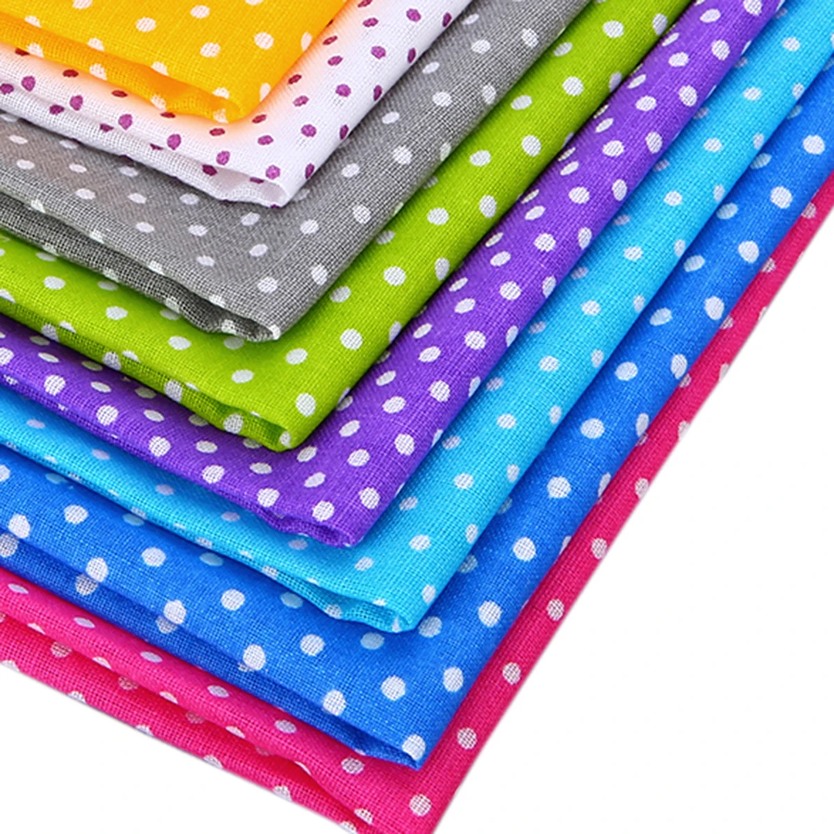 8pcs Colorful Wave Point Print Fabric Cloth 25*25cm Squares Pre Cut 100% Cotton Quilt Quarters DIY Home Decoration | Дом и сад