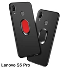 Роскошный чехол для Lenovo S5 Pro 6 ГБ 64 Гб128 ГБ 6,2 дюйма мягкий черный силиконовый магнитный автомобильный держатель с кольцом Funda для Lenovo S5 Pro Чехол