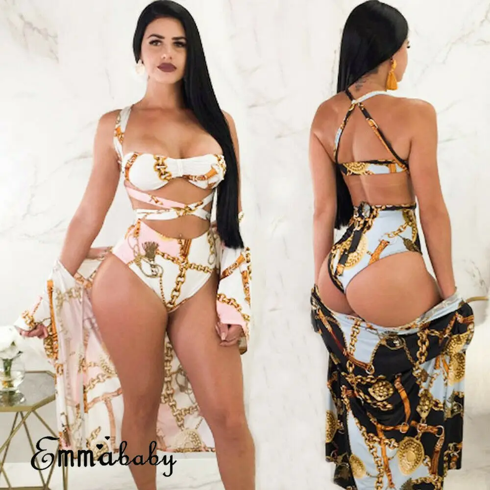 Новинка 2019 брендовый женский цельный комплект бикини с бюстгальтером пуш-ап