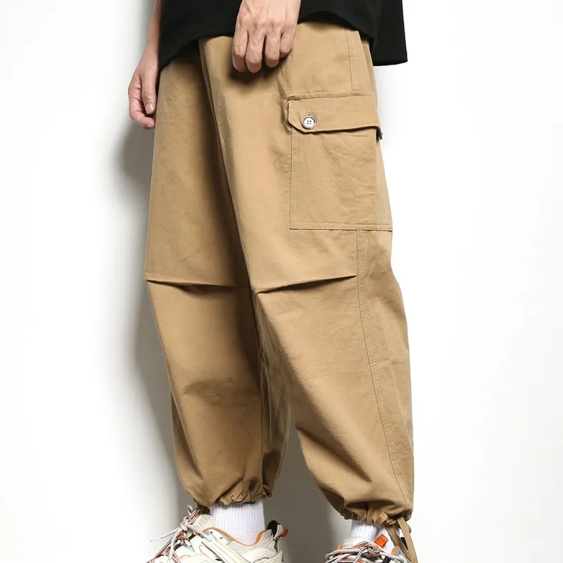 Spring New Pants Men Fashion Retro Solid Color Casual Straight Nine Man Streetwear Trend Wild Hip Hop Loose Overalls M-2XL |