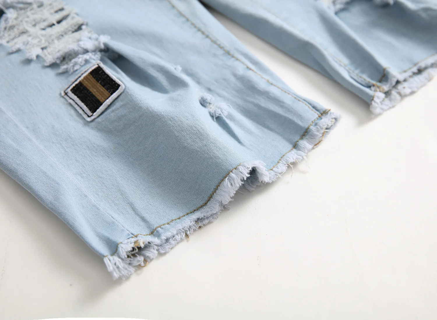 

Jeans for Mens Slim Fit Classic Jeans Male Denim Jeans Men Casual Skinny High Street Hole Patch Straight Elasticity Pants