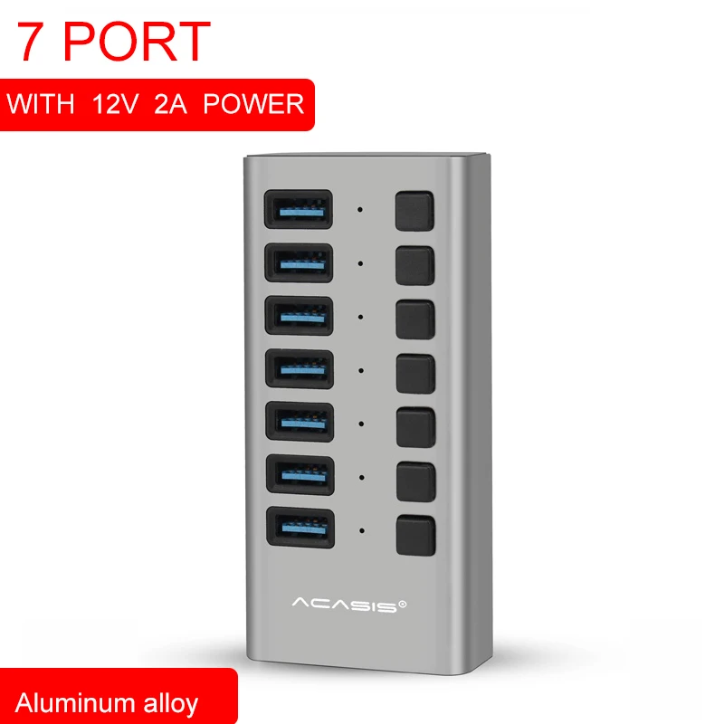 Acasis Usb Hub 3 0 Высокоскоростной 7-портовый концентратор разветвитель вкл/выкл