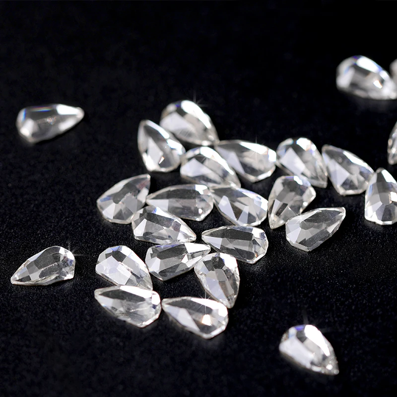 Стразы для дизайна ногтей 20 шт/упак. plat en forme de verre allongé cristal clair pierres pour 3D ongles accessoires