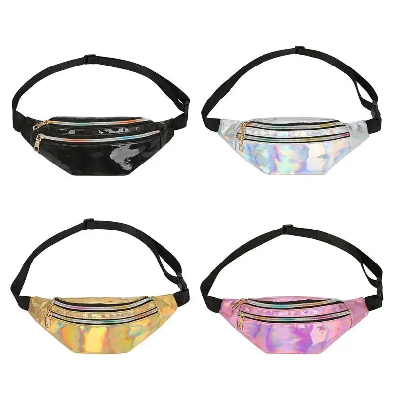 Сумка через плечо Fanny Packs Светоотражающая Лазерная Женская поясная сумка на