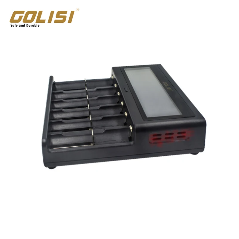 Golisi S6 UK plug 2A 1A 0.5A интеллектуальное зарядное устройство с ЖК-дисплеем для 18650 26650 20700