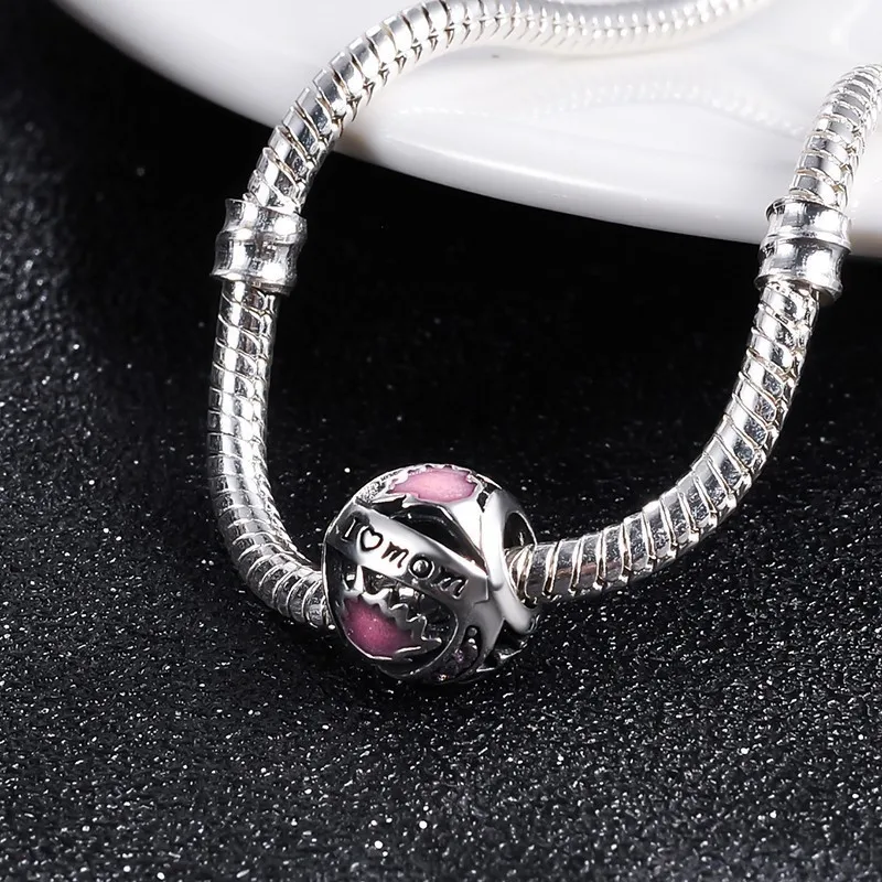 Devolove 925 стерлингового серебра I Love Mom Spacer Подвески Бусины Подходят оригинальный