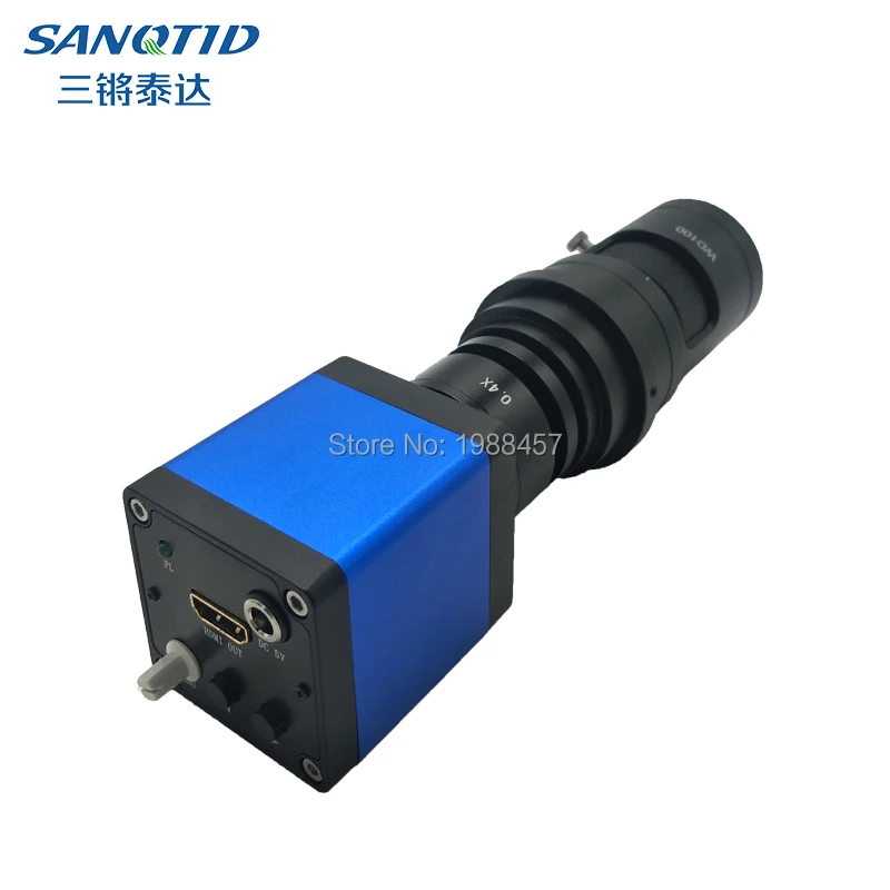 Микроскоп высокой четкости с камерой 1080p HDMI Промышленная видеолупа + 0.4XC
