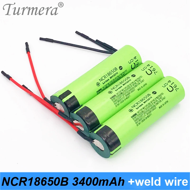 Оригинальный ncr18650b 3400mah diy сварочный провод 18650 аккумуляторная батарея 3 7 v для
