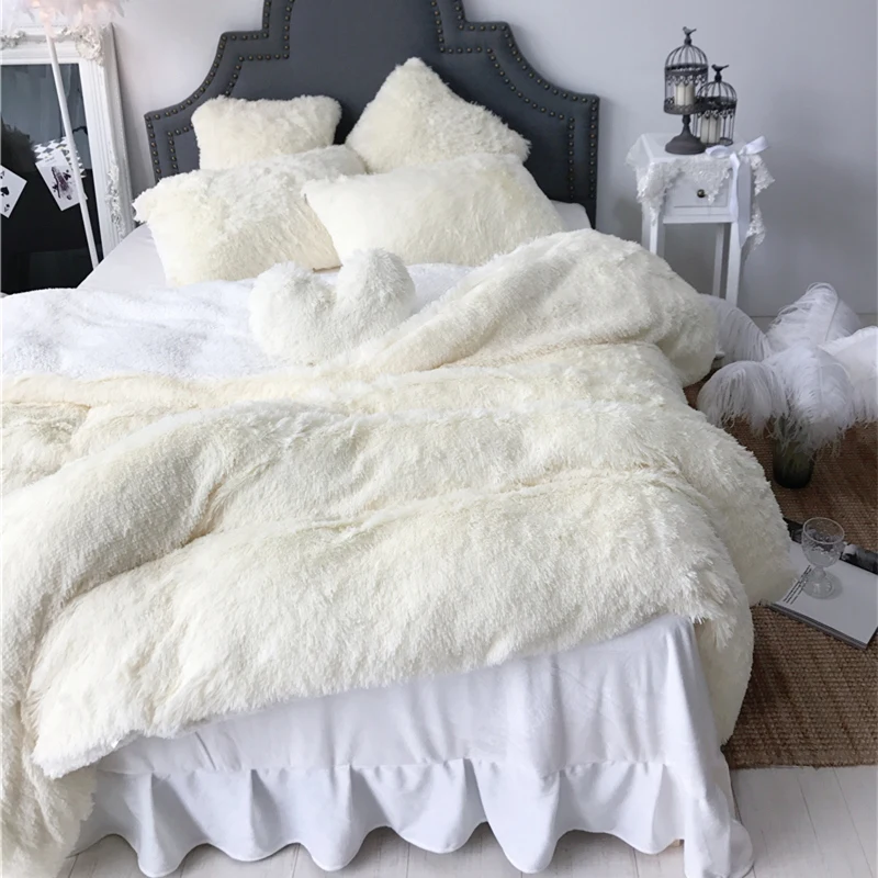 Набор постельного белья из меха норки и бархата 8 цветов|Комплекты белья| |