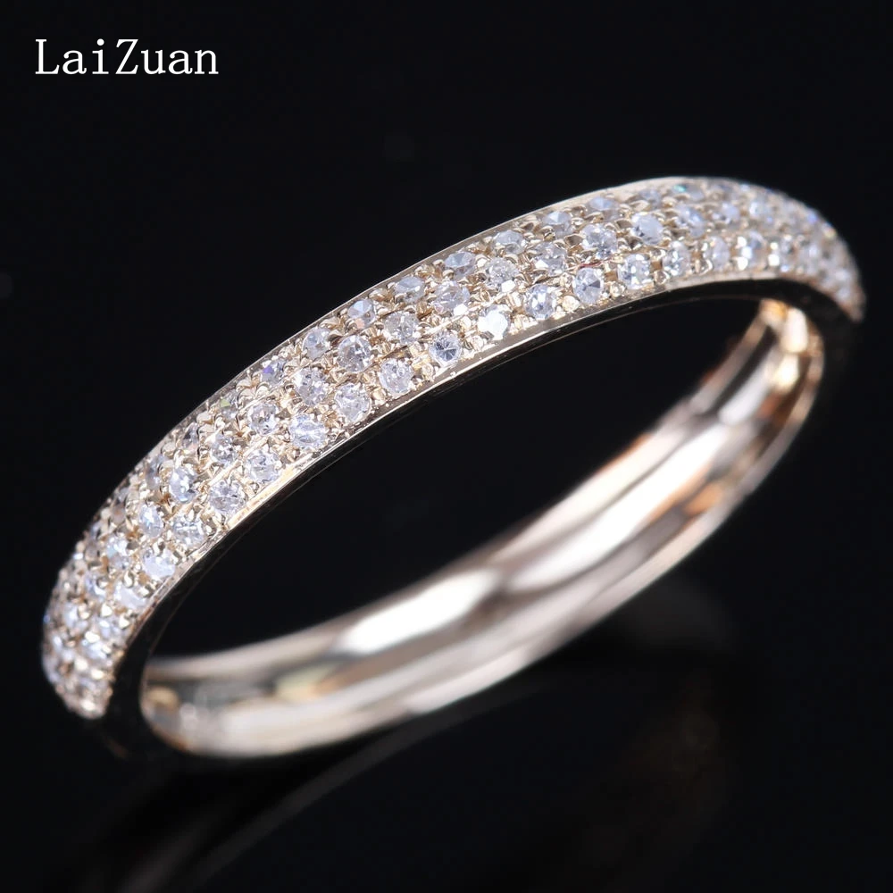 LaiZuan твердое 10k желтое золото сертифицировано круглой 0.2ct подлинные натуральные