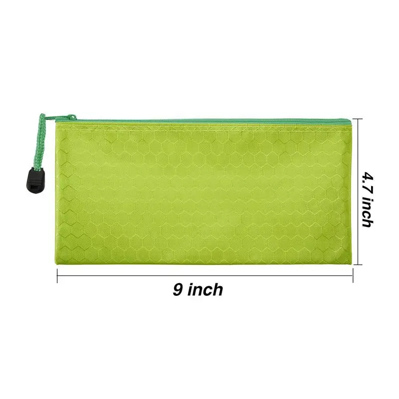 12 Pieces Colors Zipper Waterproof Bag Pencil Pouch for Cosmetic Makeup Office Supplies and Travel Accessories | Канцтовары для