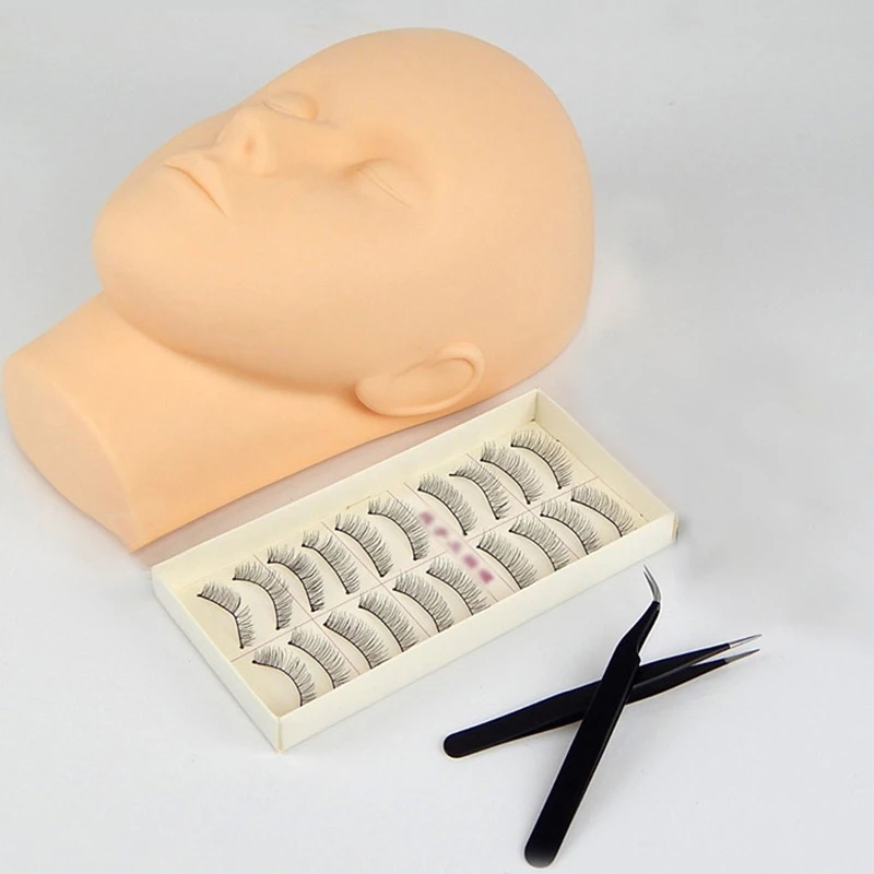 Professional Flat Eye Facial Mannequin Training Head Practice Extensions Tool ake Up Model Eyelash Trainning Kit Set Supply | Красота и