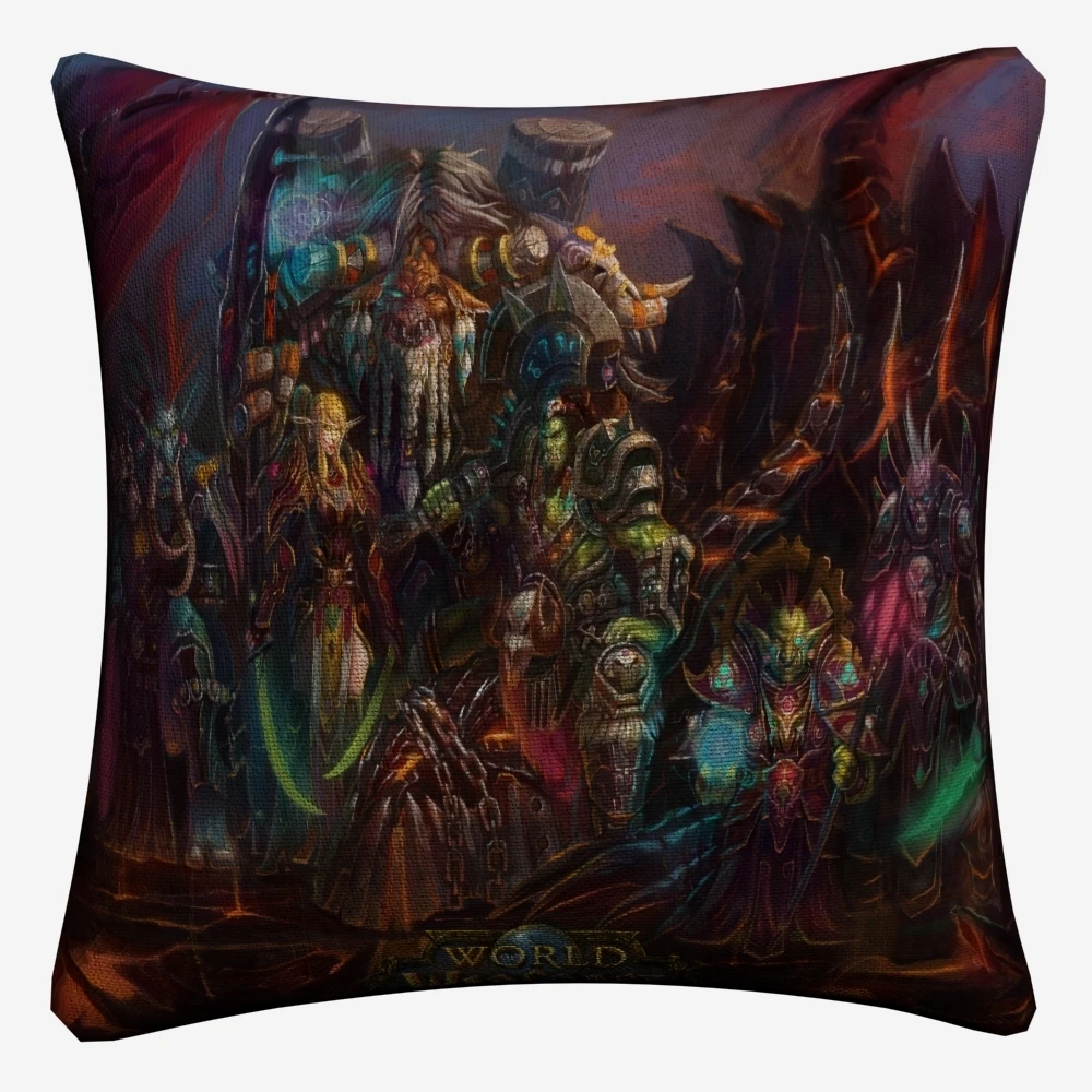 World Of WOW Game Decorative Cotton Linen Cushion Cover 45x45cm Pillow Case For Sofa Chair Pillowcase Home Decor Almofada | Дом и сад