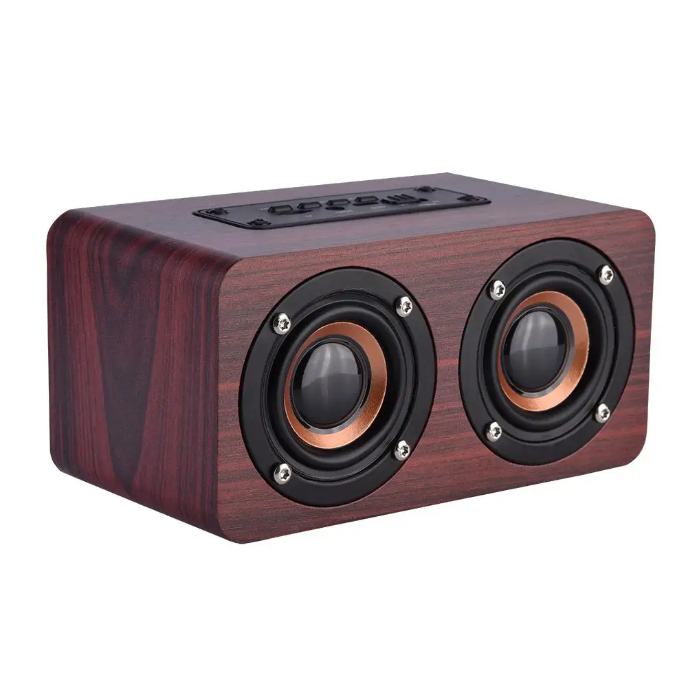 Деревянный беспроводной Bluetooth динамик Портативный HiFi Shock Bass caixa de som стерео