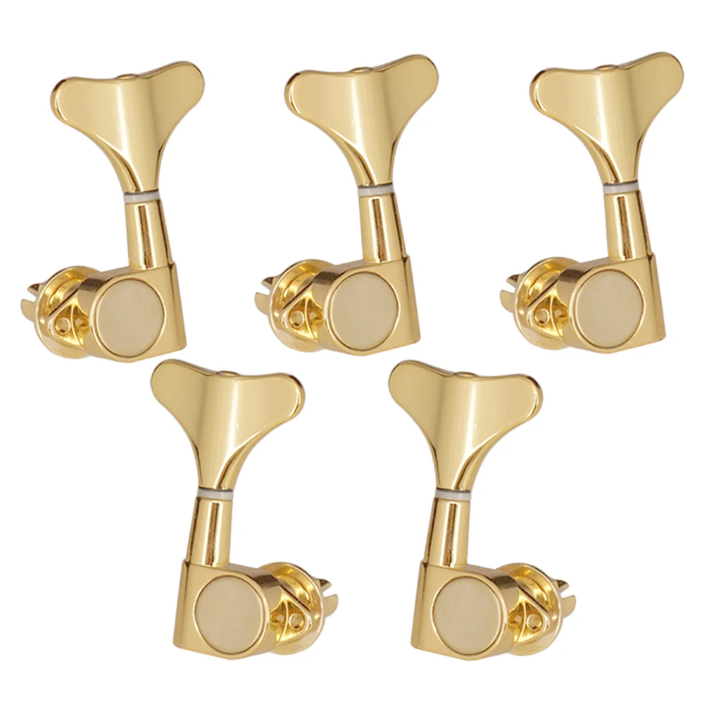 

5 Pieces Zinc alloy+Iron 3L 2R Electric Bass Closed Tuning Pegs Tuners Machine Heads Gold