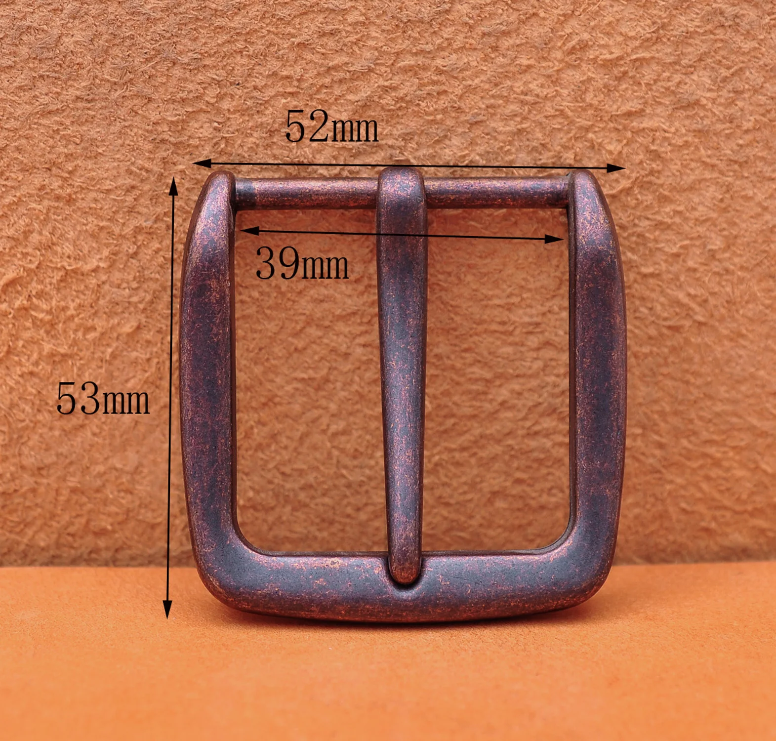 

1-1/2" 52*53MM (INNER 39 MM)Men Antique Copper Heavy Square Single Prong Pin Clip Belt Strap Buckle