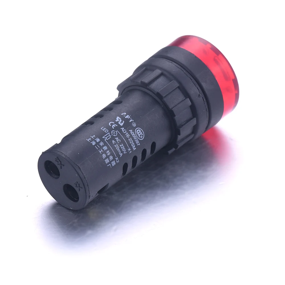Высокое качество 1 шт. AD16-22SM AC 220 V/DC 12V 2.5KV красный светодиодный сигнальный свет с