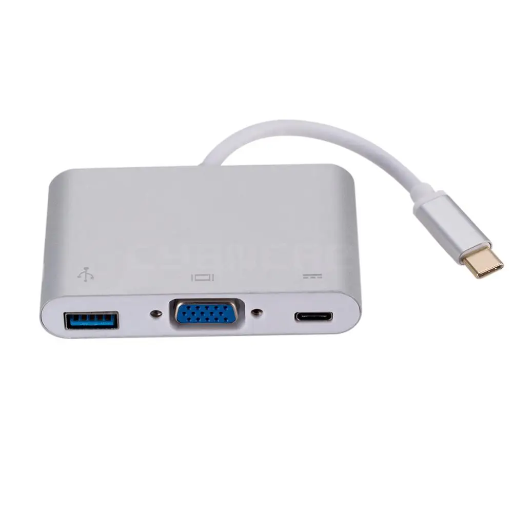 Адаптер Type C док станция USB 3 1 VGA HD 0 PD2.0 зарядный кабель для передачи данных и видео