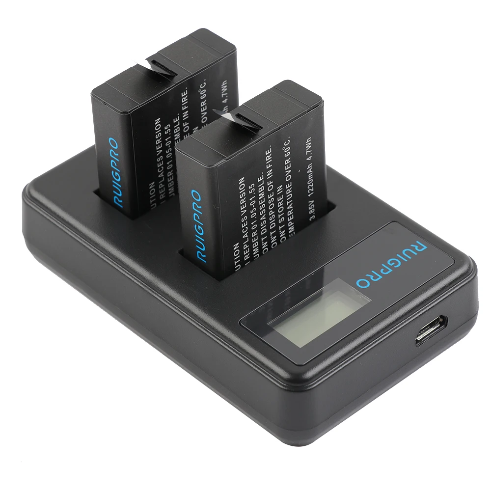 2 шт. AHDBT501 Hero5 Батарея Akku + USB светодиодный 3 Порты и разъёмы Зарядное устройство с