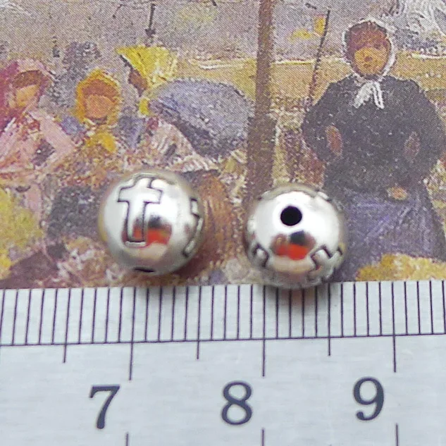 

100pcs Exquisite cross pattern small hole beads Popular in Europe America charms 8*8mm Antique silver Handmade accessories craft